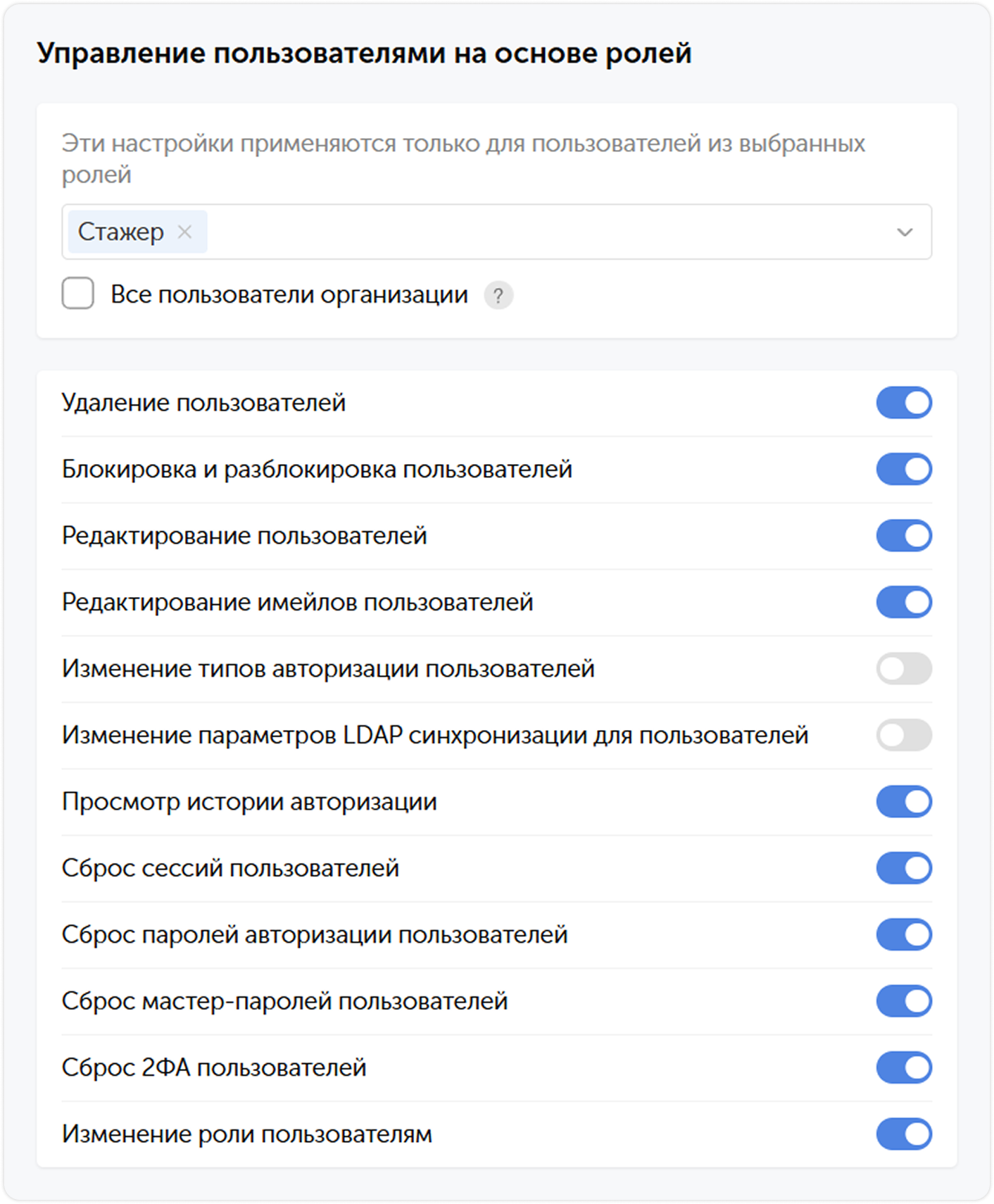 Управление пользователями на основе ролей